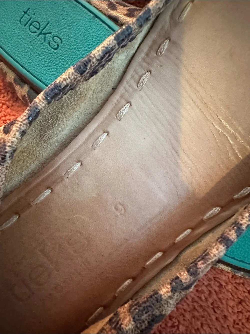 Tieks Leopard Print Ballet Flats with Turquoise Insole